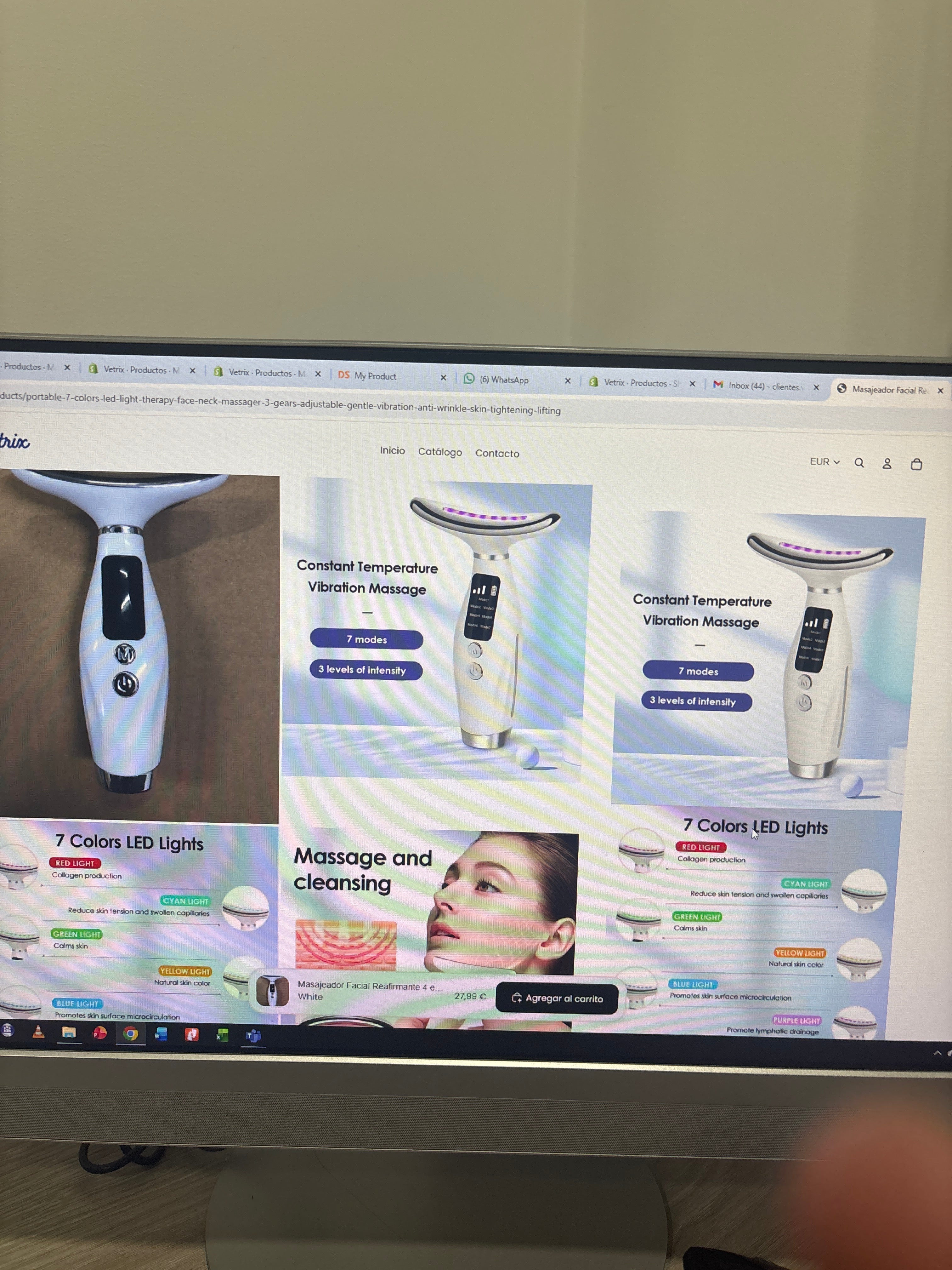 Masajeador Facial Reafirmante 4 en 1 - Lifting y Anti-Edad Profesional en Casa