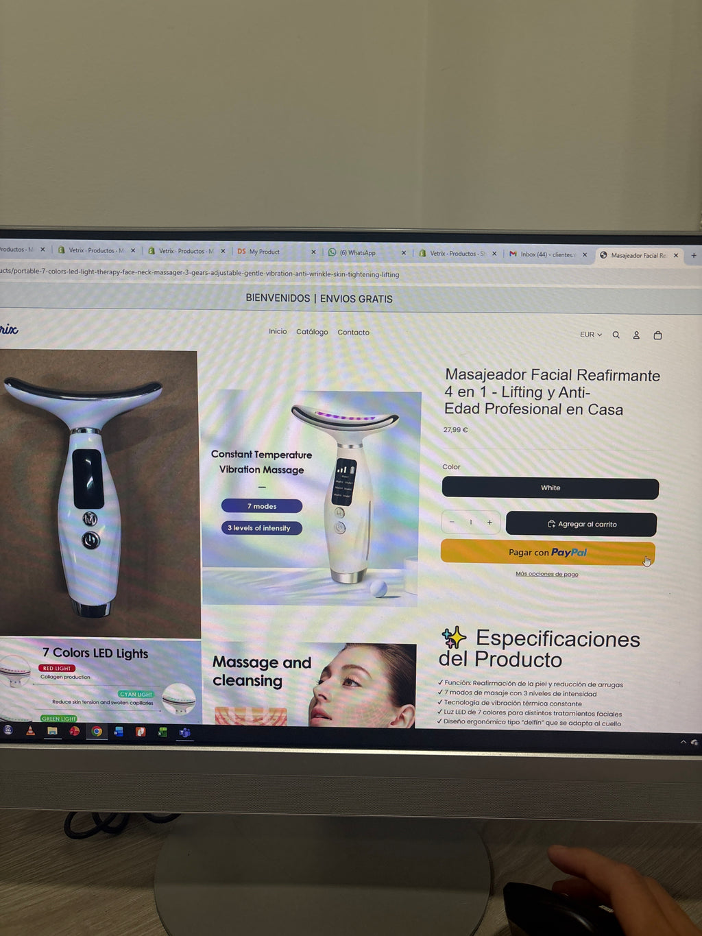 Masajeador Facial Reafirmante 4 en 1 - Lifting y Anti-Edad Profesional en Casa