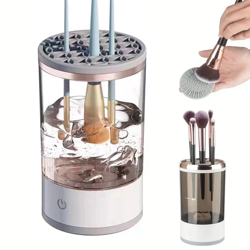 Limpiador Eléctrico de Brochas de Maquillaje 2 en 1 (Limpia y seca)