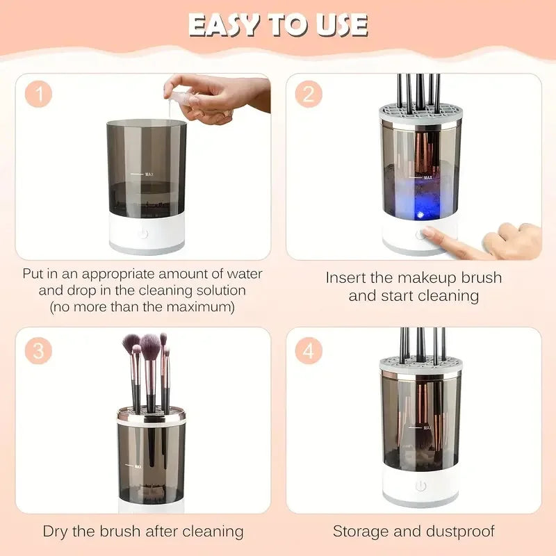Limpiador Eléctrico de Brochas de Maquillaje 2 en 1 (Limpia y seca)